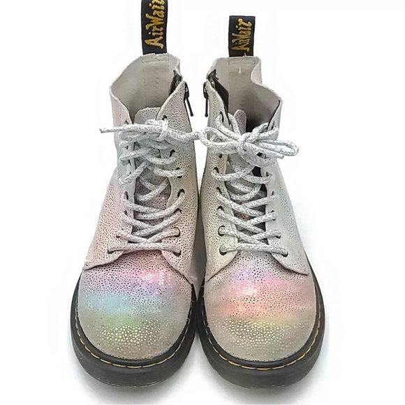 DR MARTENS PASCAL JUNIOR 1460 GIRLS MULTICOLOR RAINBOW BOOTS SIZE 3 - Picture 2 of 8
